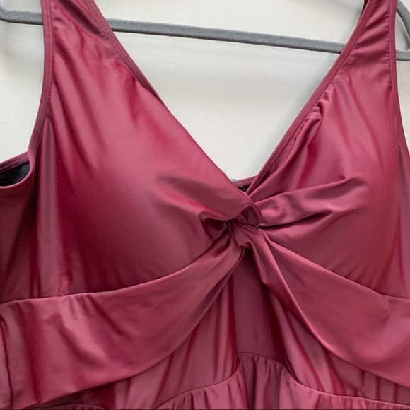 TORRID burgundy skirted one piece, 4X. - Picture 6 of 12